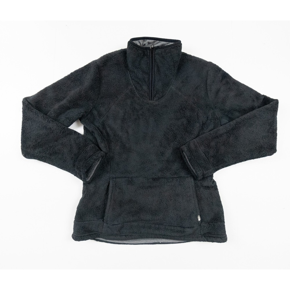 The North Face Sweater Women's Medium Black Fleece 1/4 Zip Pullover Sherpa Adult